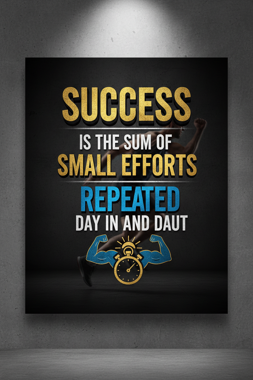 Success Is The Sum Of Small Efforts - Motivation Print