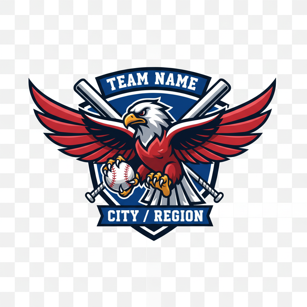 Softball Team Logo Template - Hawk Mascot