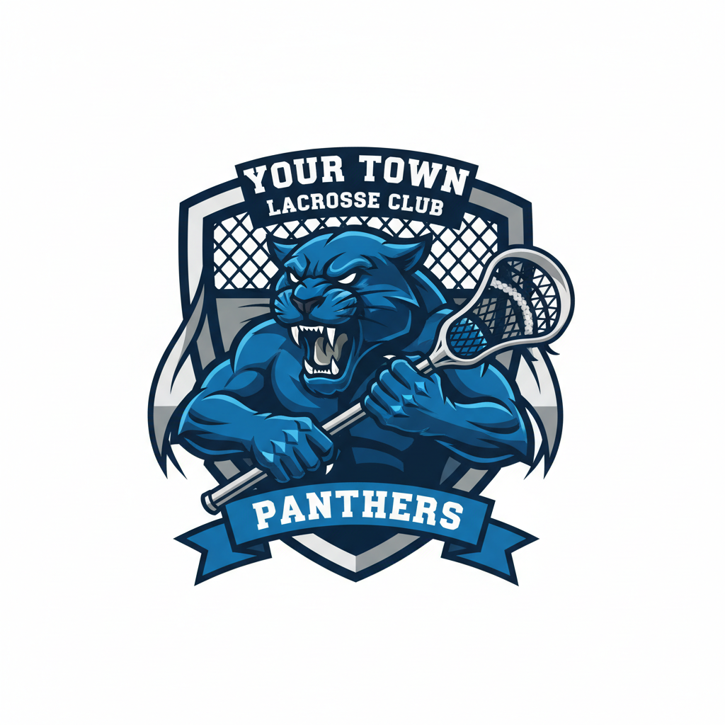 Lacrosse Team Logo Template - Panther Mascot