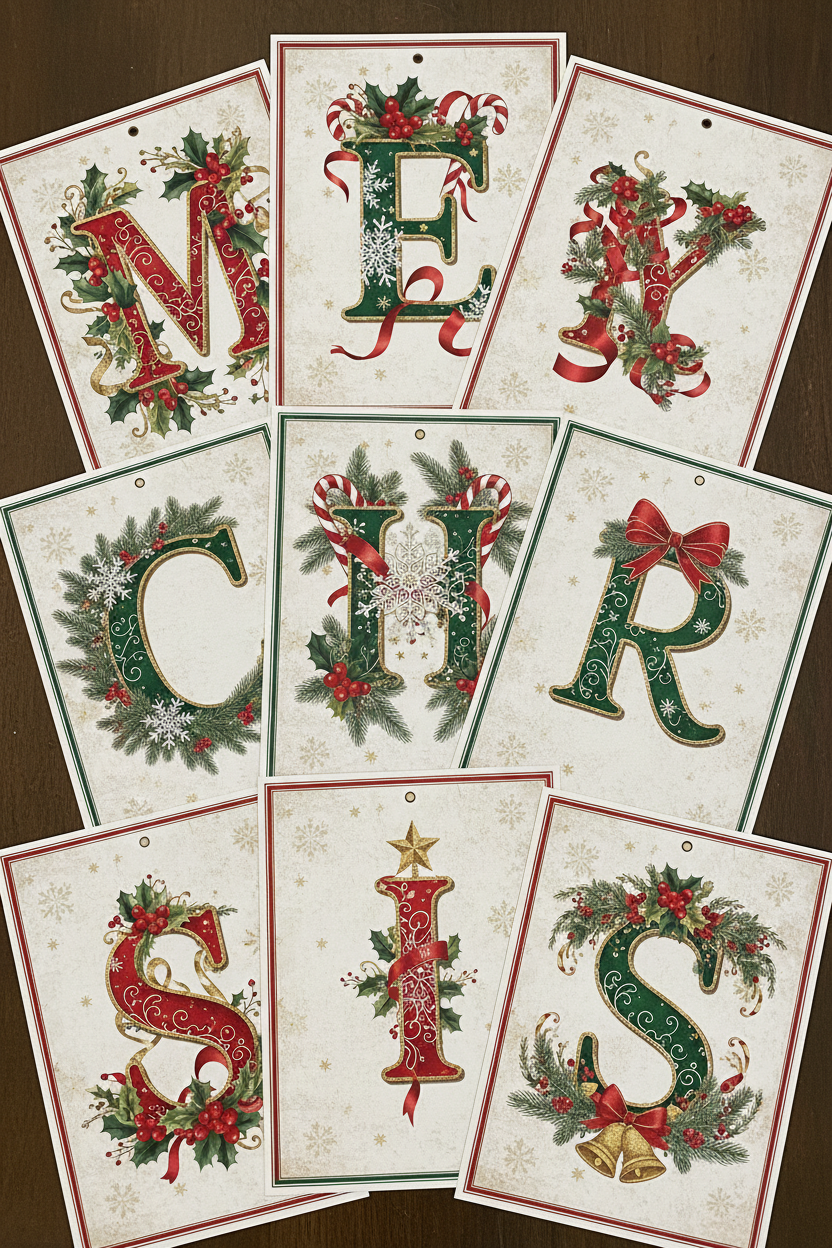 Merry Christmas Party Banner - Printable Digital Download
