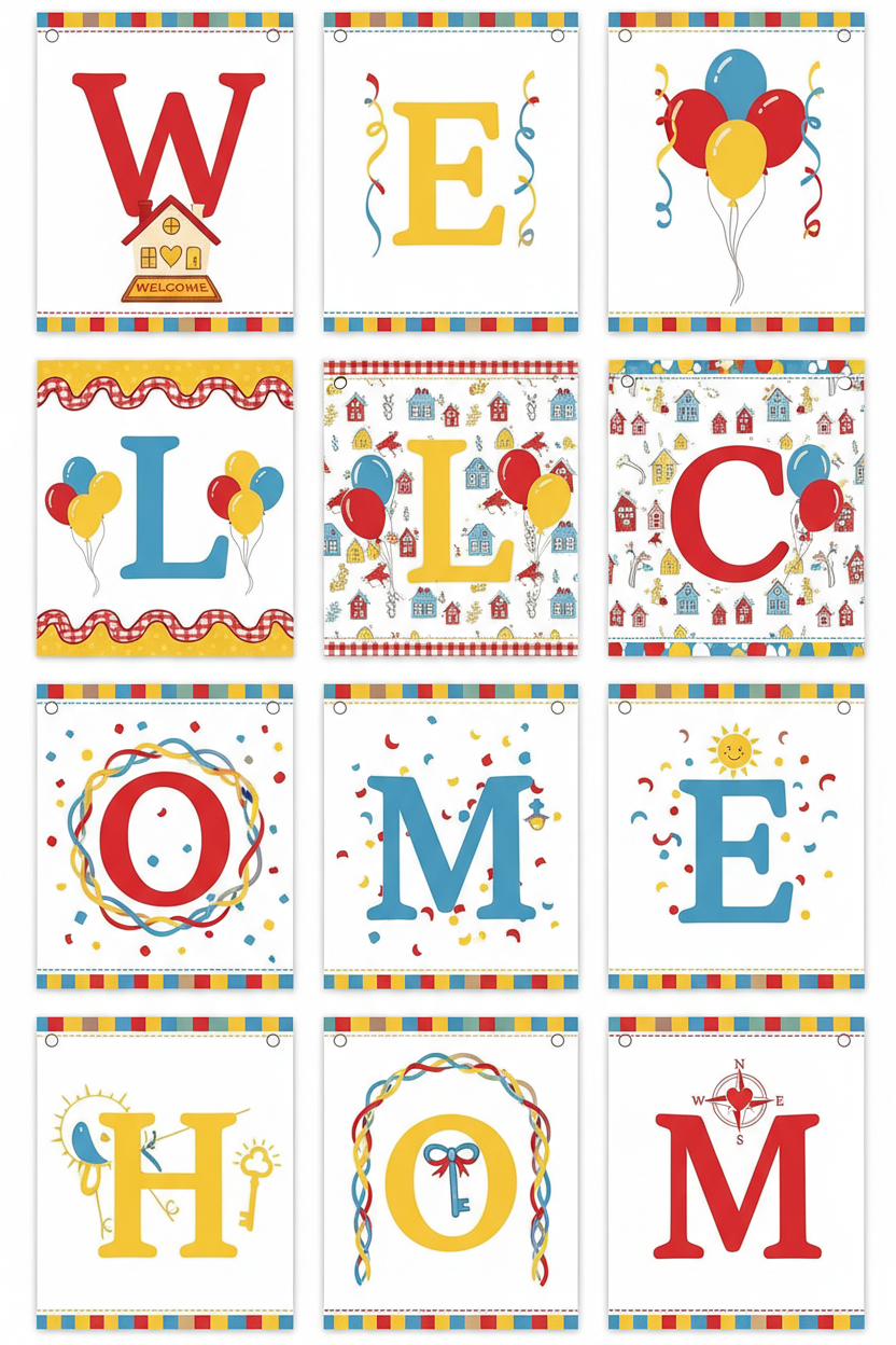 Welcome Home Party Banner - Printable Digital Download