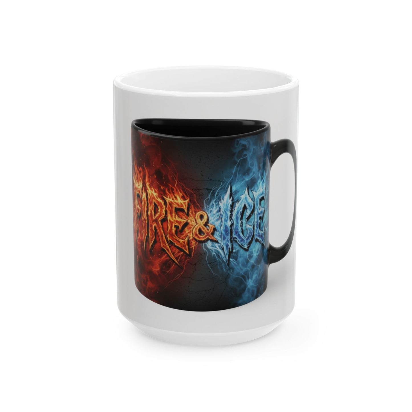Fire & Ice Ceramic Mug — Fiery vs. Frost 11oz/15oz Coffee Cup