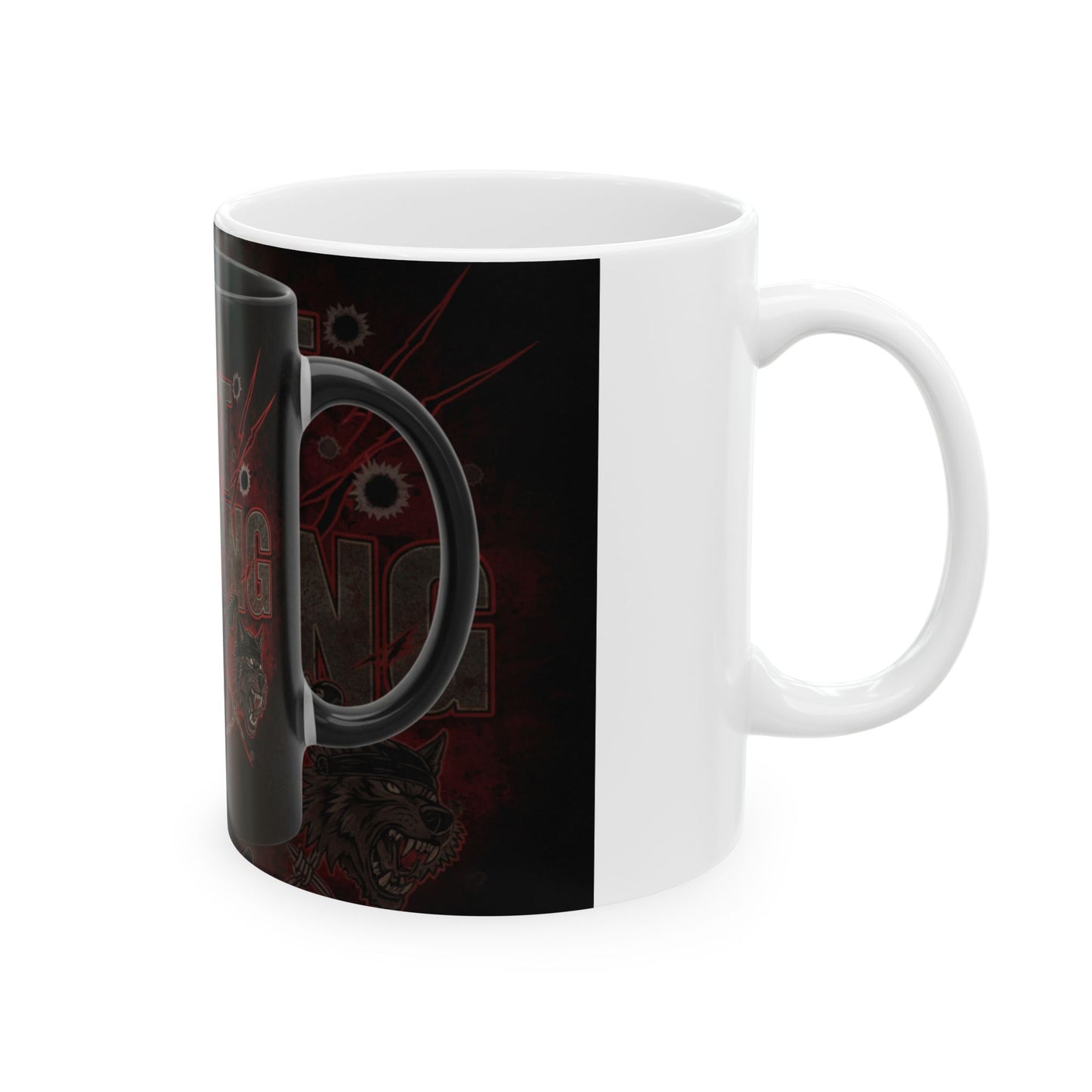 Last Warning Rock Guitar Ceramic Mug – Bold Skull & Flames 11oz/15oz