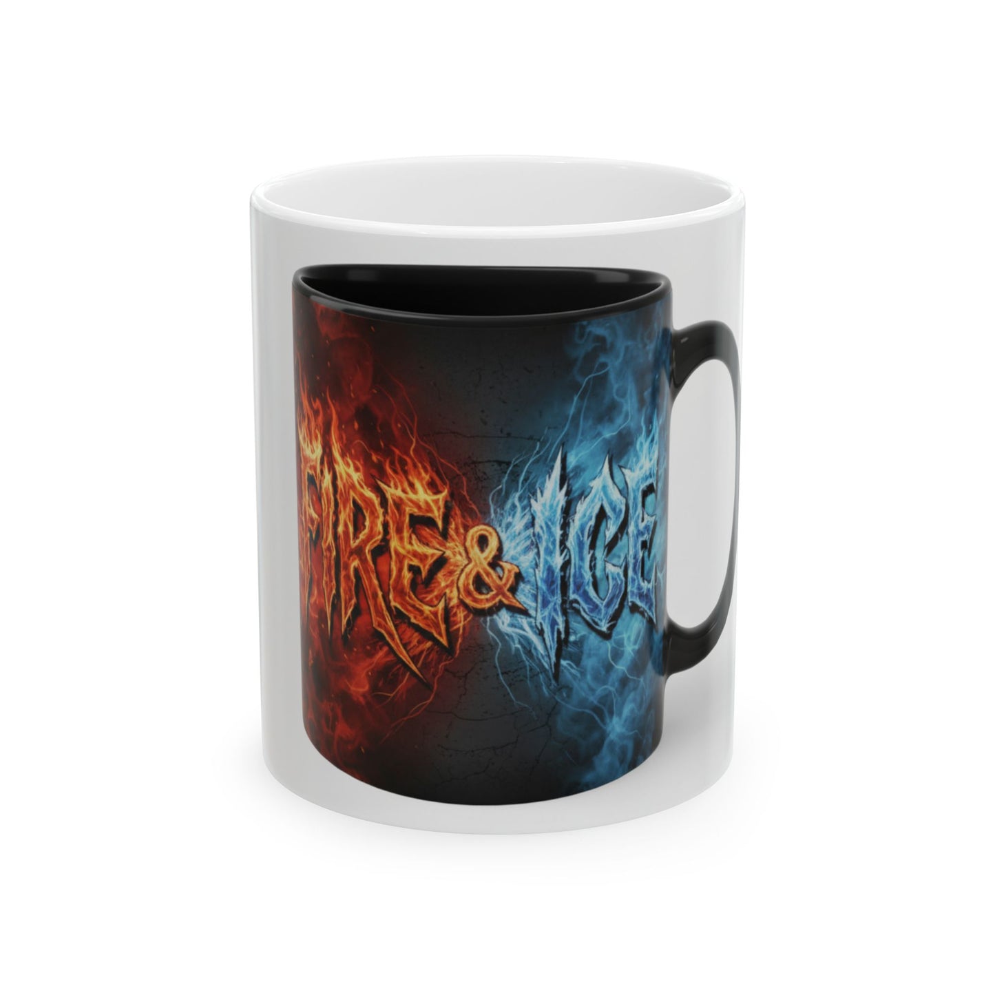Fire & Ice Ceramic Mug — Fiery vs. Frost 11oz/15oz Coffee Cup