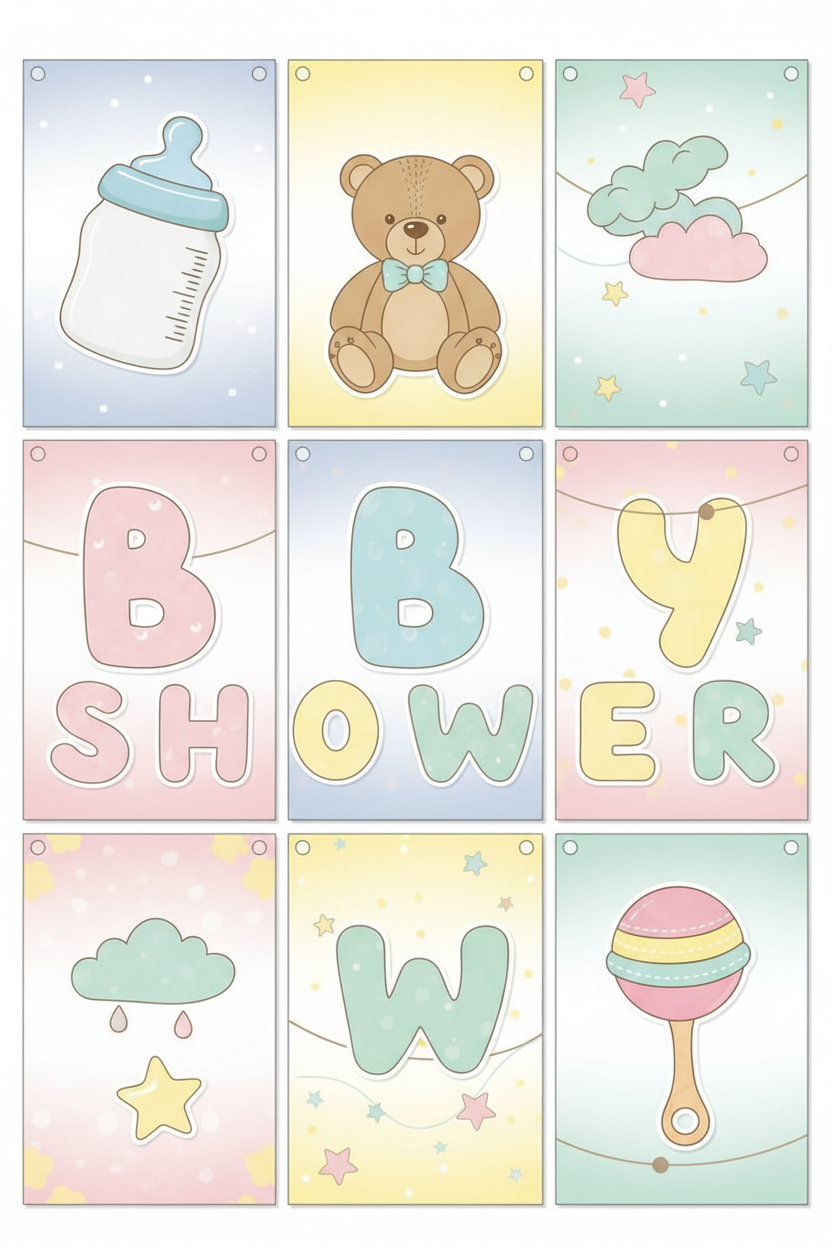 Baby Shower Party Banner - Printable Digital Download