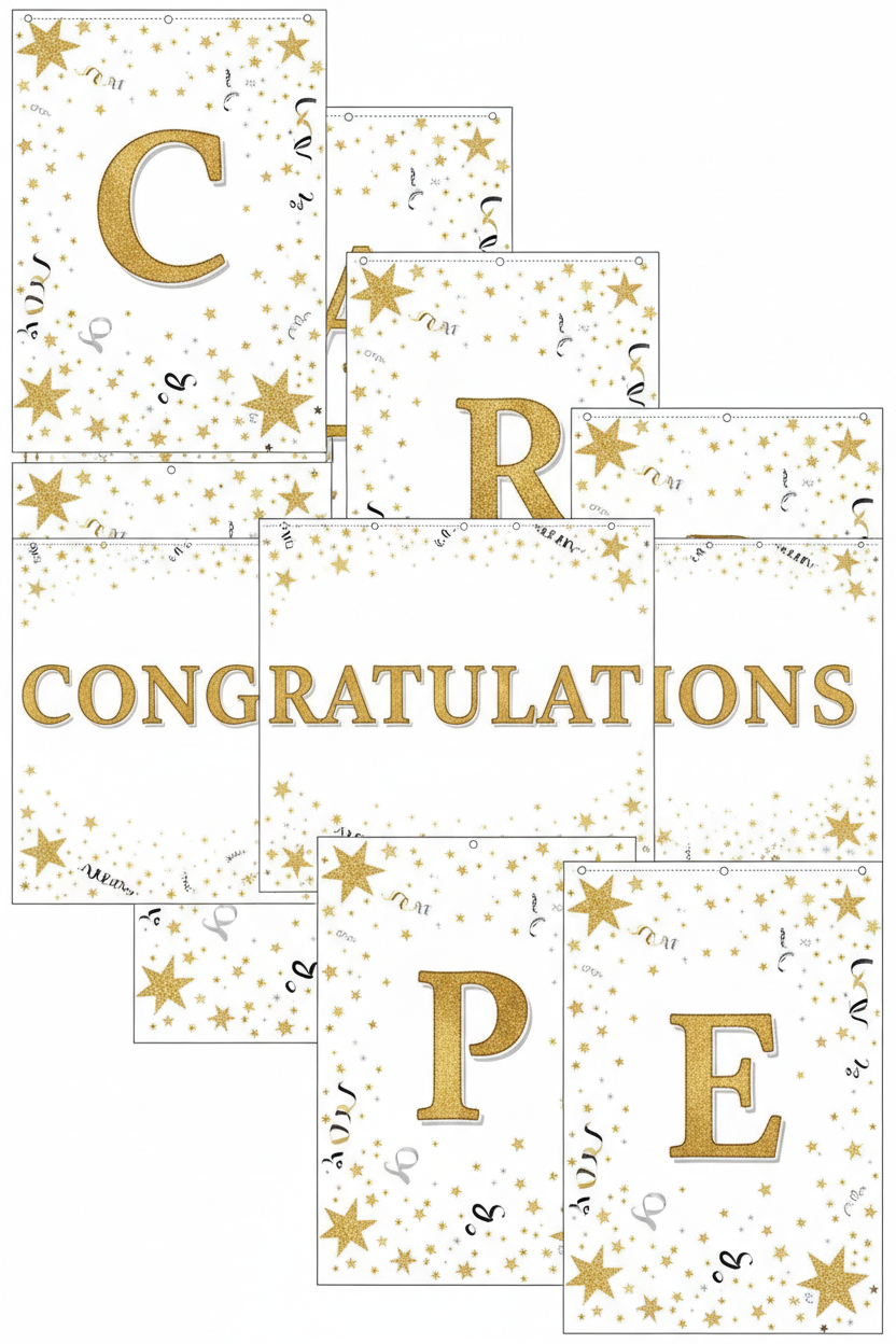 Congrats Grad Graduation Banner - Printable Digital Download