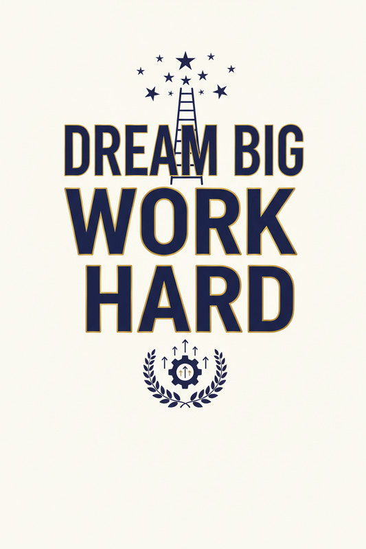 Dream Big Work Hard - Motivational Wall Art Print