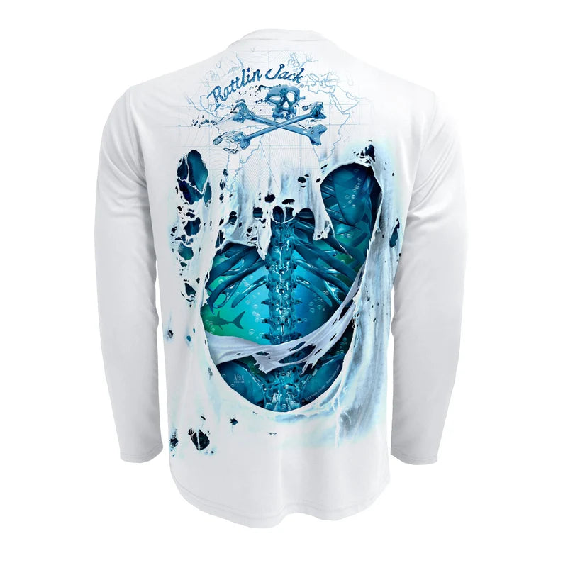 Rattlin Jack Water Bones Fishing Shirt - UV Sun Protection UPF 50+ Long Sleeve