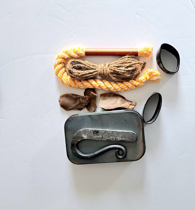 Flint and Steel Fire Starter Kit - Hand Forged in USA