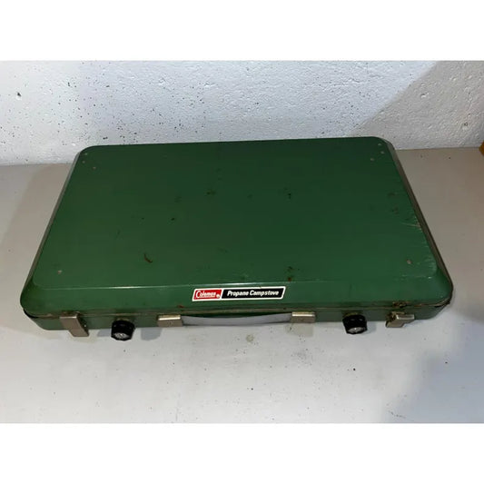Vintage 1980s Coleman Green Propane 2 Burner Camp Stove 5400A700 Portable