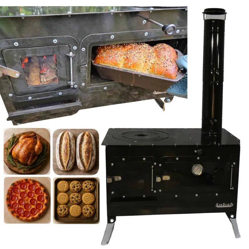 Portable Wood Cookstove with Oven - Off-Grid Camping, RV, Emergency