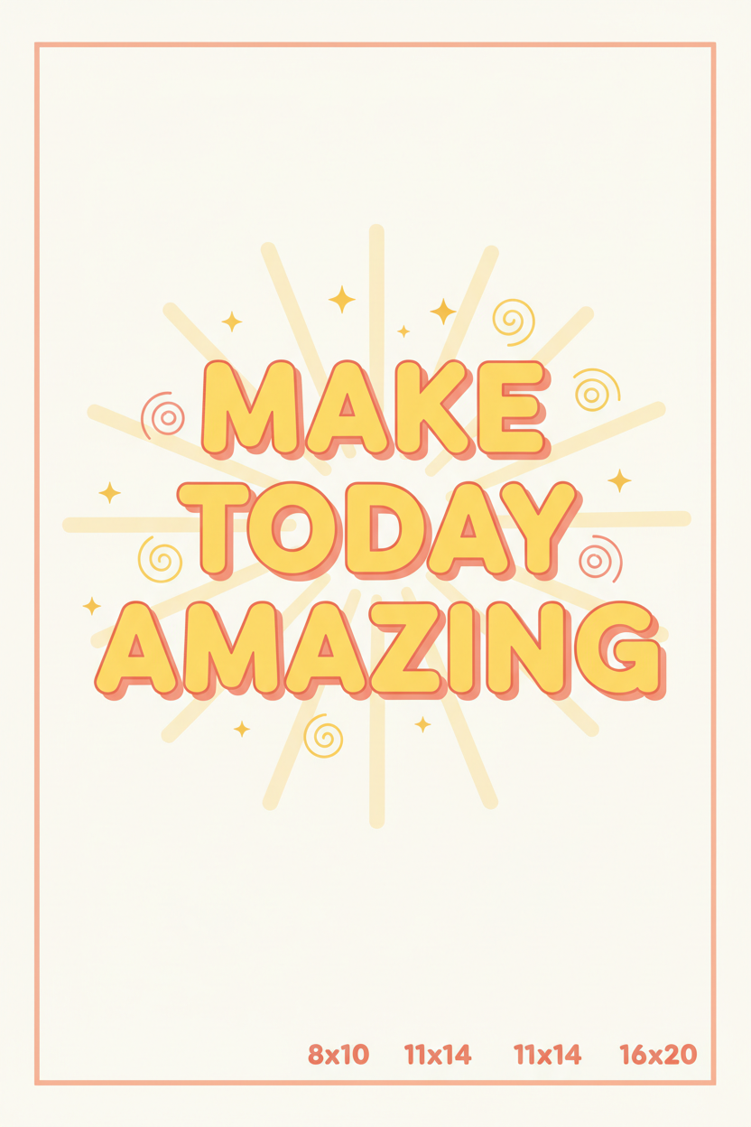 Make Today Amazing - Motivational Wall Art Print