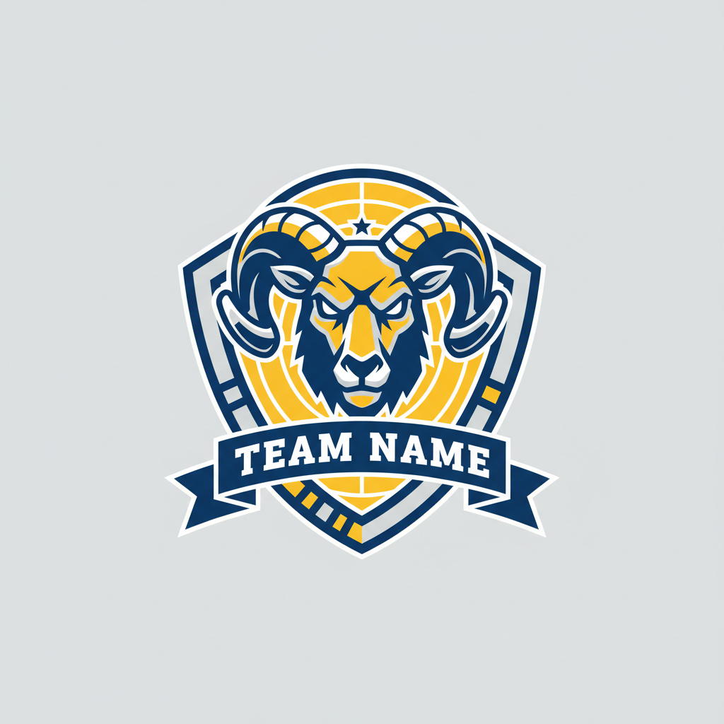 Wrestling Team Logo Template - Ram Mascot