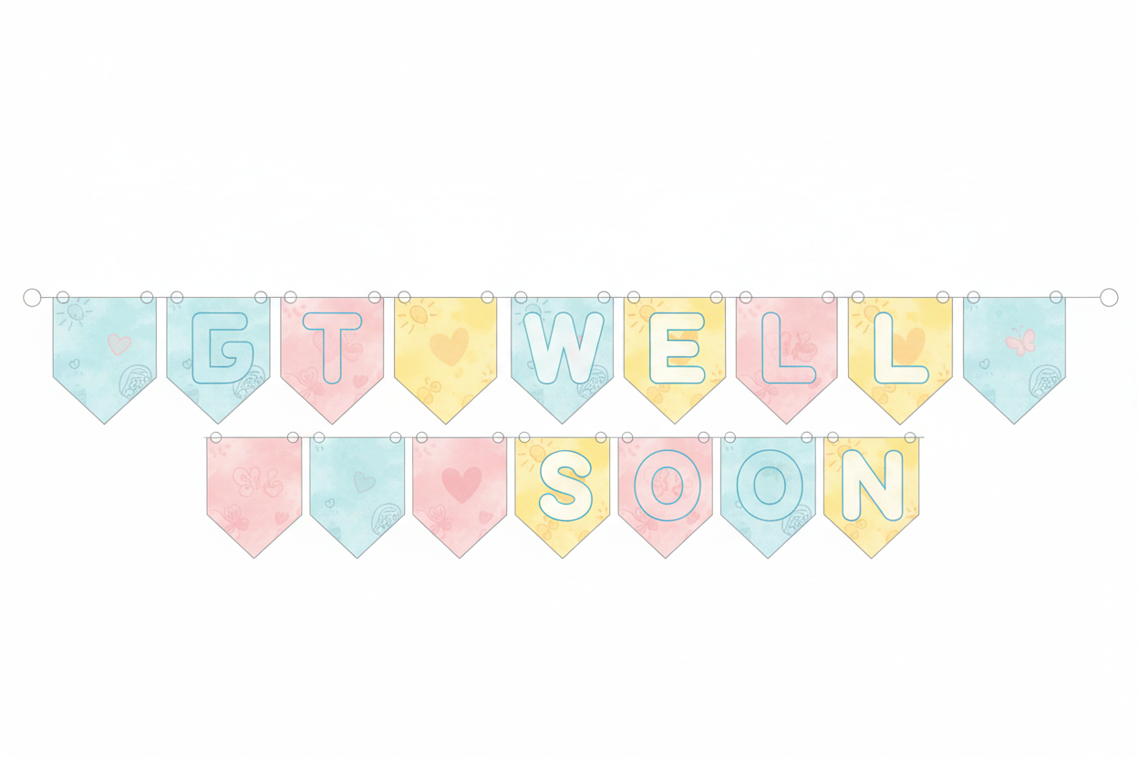 Get Well Soon Party Banner - Printable Digital Download