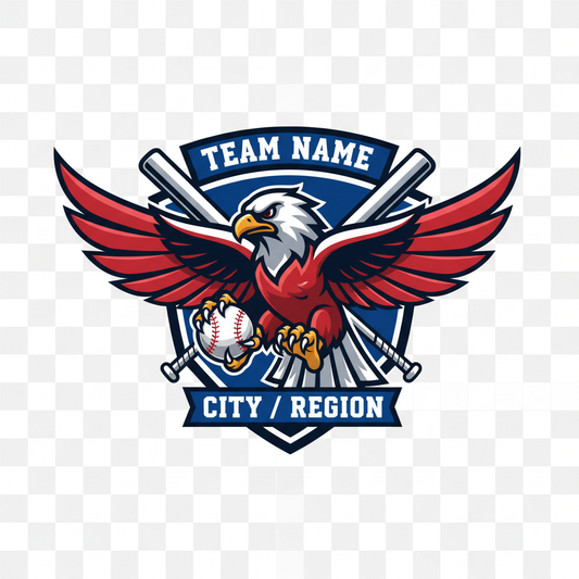 Softball Team Logo Template - Hawk Mascot