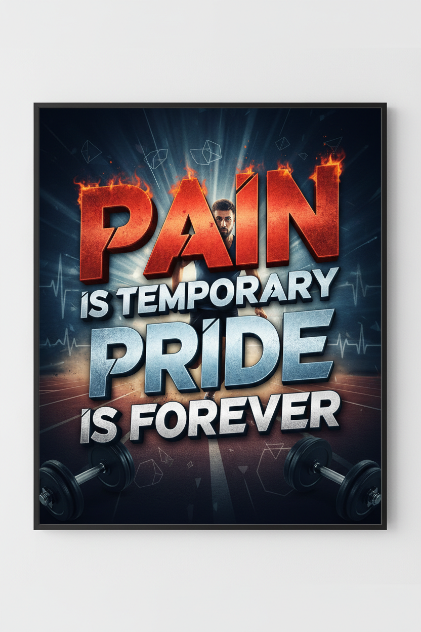Pain Is Temporary Pride Is Forever - Motivation Print