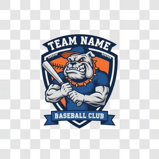 Baseball Team Logo Template - Bulldog Mascot