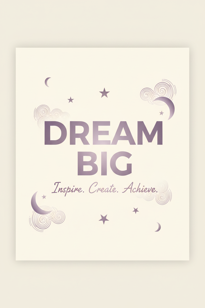 Dream Big - Motivational Wall Art Print
