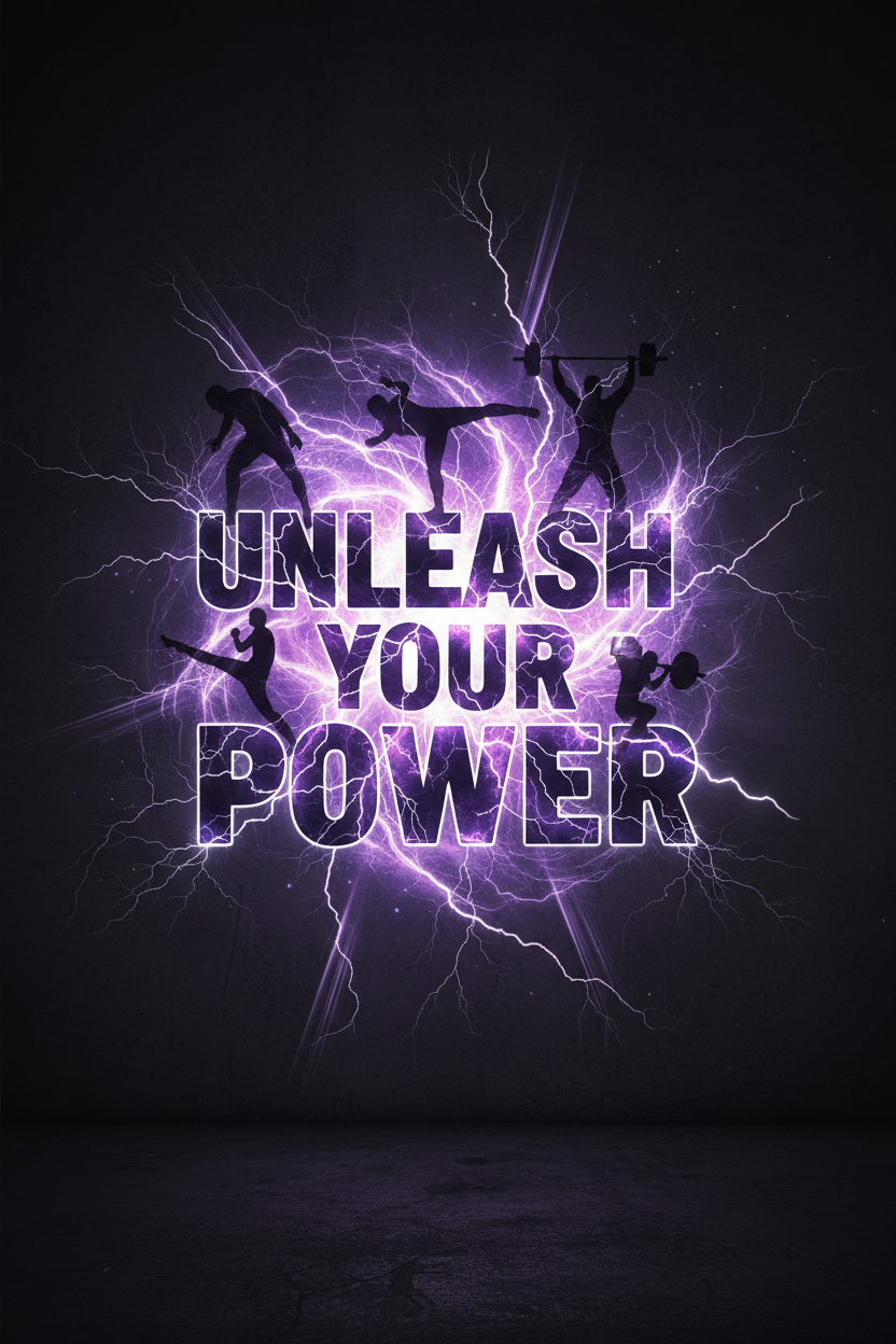 Unleash Your Power motivational print with explosive typography