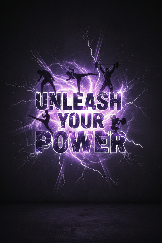 Unleash Your Power motivational print with explosive typography