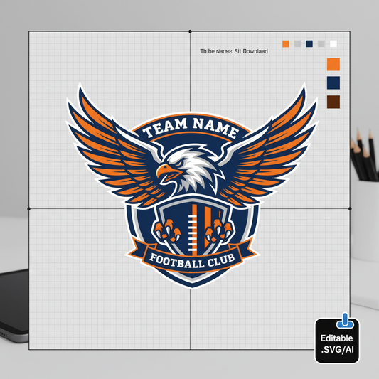 Football Team Logo Template - Eagle Mascot
