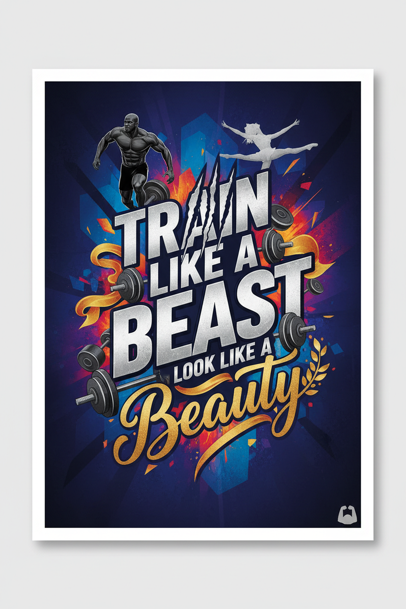 Train Like A Beast Look Like A Beauty - Motivation Print