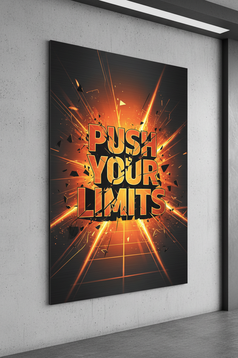 Push Your Limits motivational print with dynamic typography