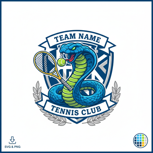 Tennis Team Logo Template - Cobra Mascot