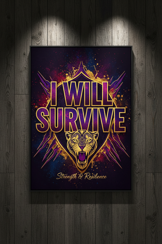 I Will Survive music lyric print with empowering typography