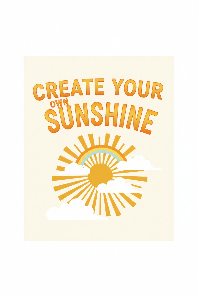 Create Your Own Sunshine - Motivational Wall Art Print