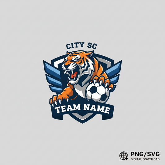 Soccer Team Logo Template - Tiger Mascot