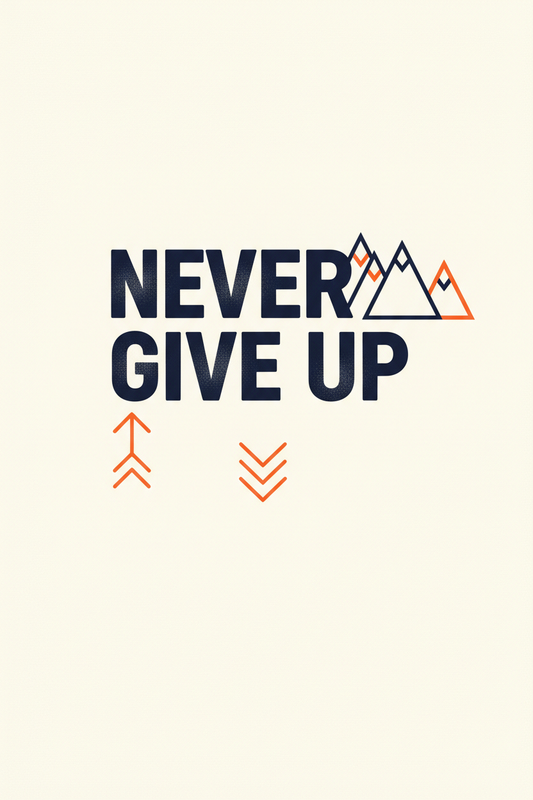 Never Give Up - Motivational Wall Art Print