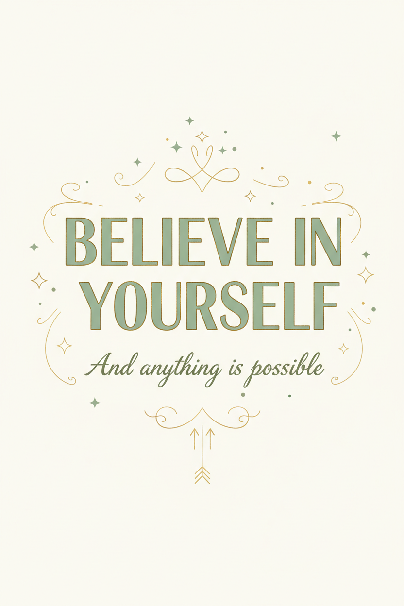 Believe in Yourself - Motivational Wall Art Print