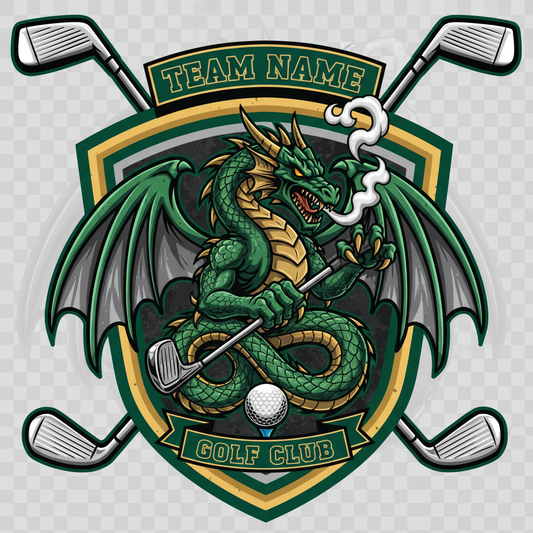 Golf Team Logo Template - Dragon Mascot