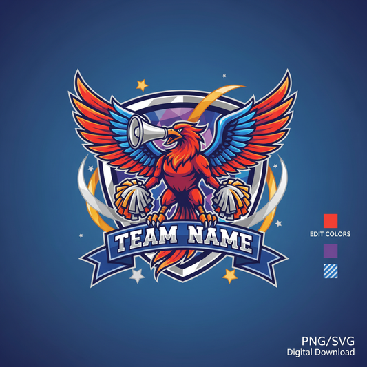 Cheerleading Team Logo Template - Phoenix Mascot
