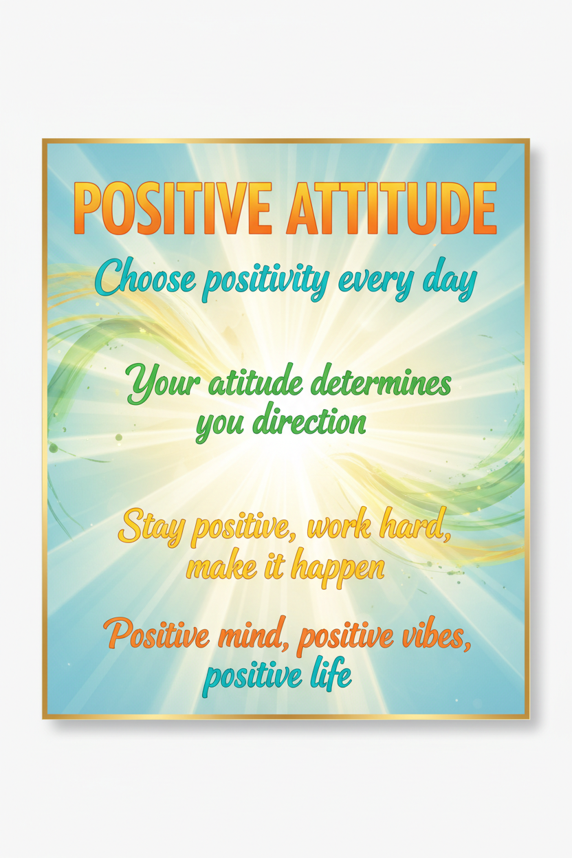Positive Attitude Motivational Poster